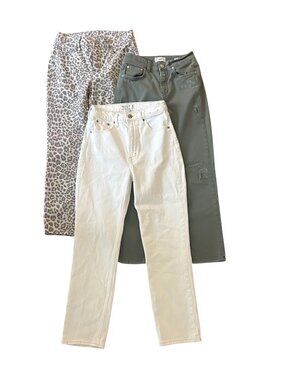 Denim Lot Size 26" Size 2 Leopard Cream Jeans Closed Denim Three Pair Name Brand